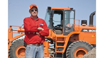 Подготовка заполнителя с погрузчиком Doosan DL300  